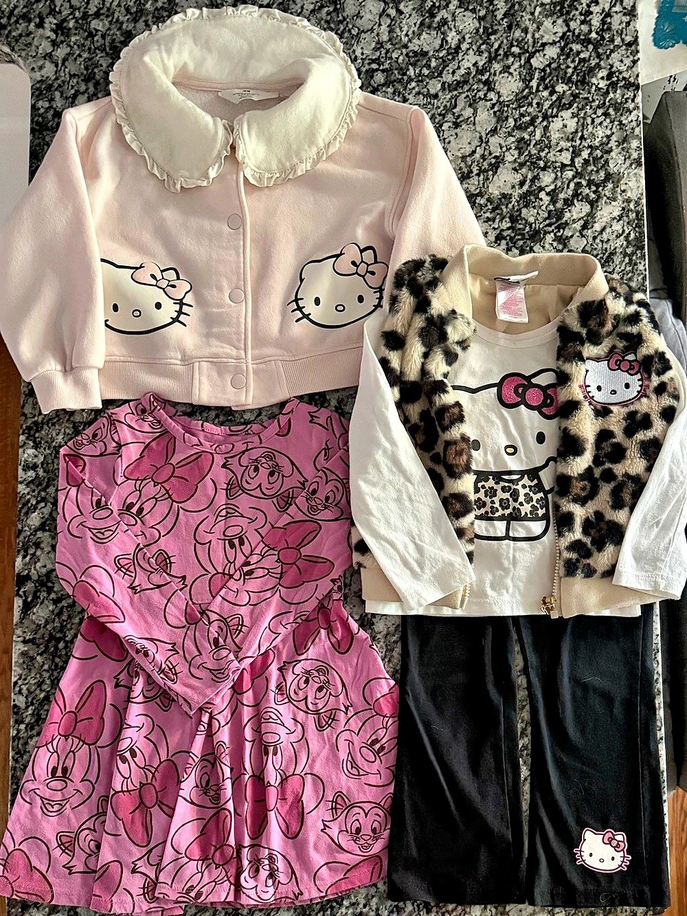 Girls Clothing Lot Pink & Gray Hello Kitty 4T